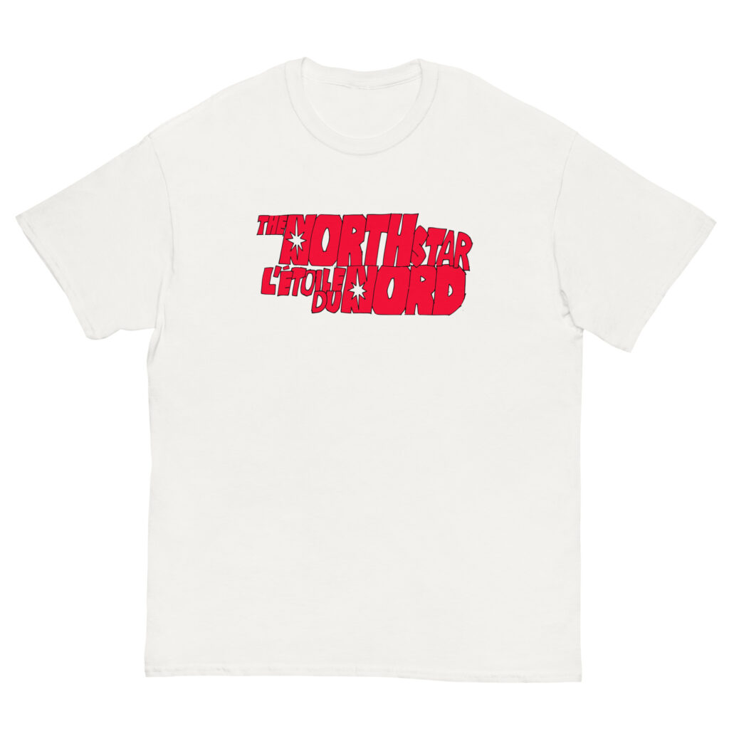 Bilingual unisex tee, cartoon style | T-shirt unisexe bilingue, style bande-dessinée