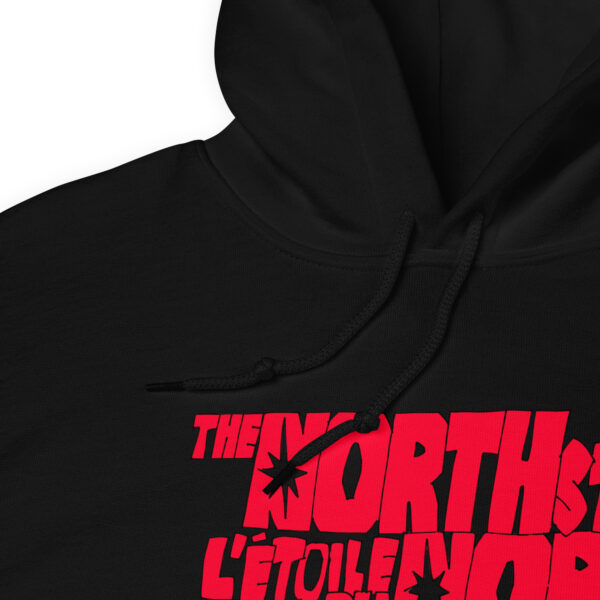 Bilingual unisex hoodie, cartoon style | Hoodie unisexe bilingue, style bande-dessinée